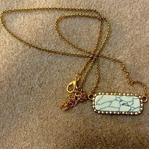 Loft outlet marble necklace with stones and gold